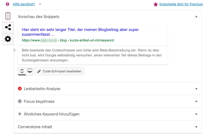 Wordpress Yoast: meta editieren