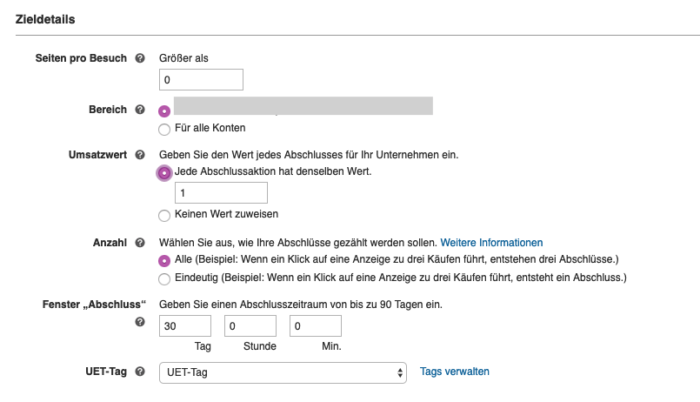 Zu sehen ist das Menü zum Einrichten der Anzahl der Seiten