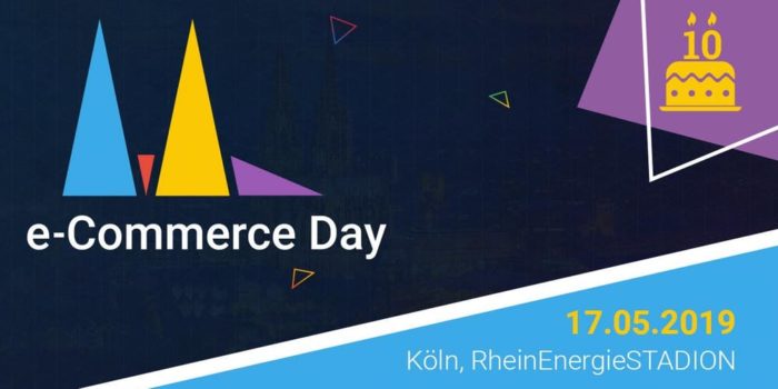 Zu sehen ist ein Banner des e-Commerce days 2019 in Köln.