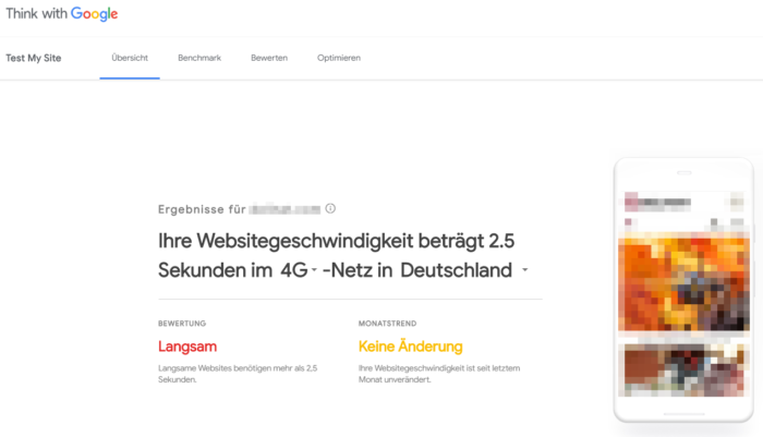 Das Bild zeigt wie Test My Site in neuer Optik und mit neuen Funktionen erstrahlt