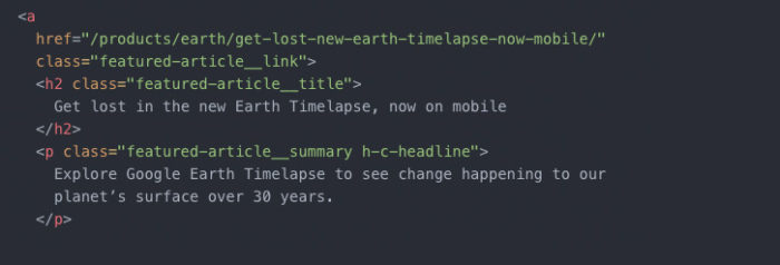 Zu sehen ist ein Beispiel HTML Code