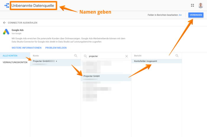 Mit Google Ads Account verbinden