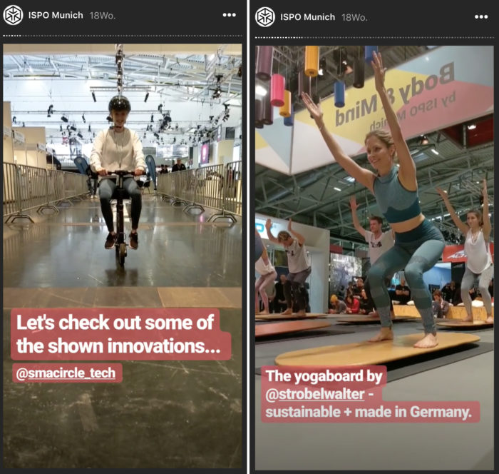 Instagram B2B Beispiel ISPO