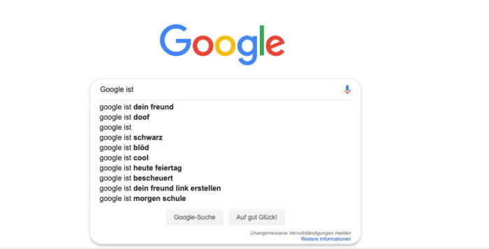 Zu sehen ist eine Google Suchanfrage