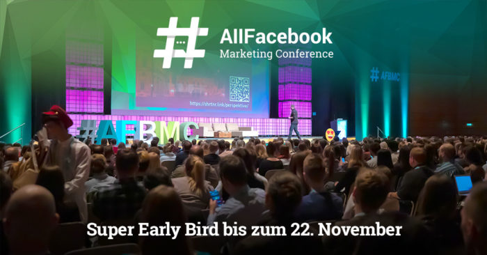 Zu sehen ist ein AFBMC-Werbebanner für Early Bird Tickets