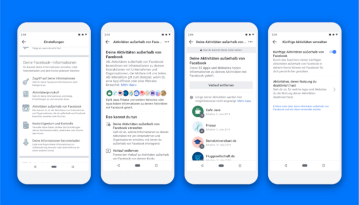 Entkopplung des Profils mit Aktivitäten außerhalb von Facebook