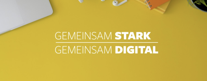 Titelbild der Facebook-Gruppe "Gemeinsam stark | Gemeinsam digital"