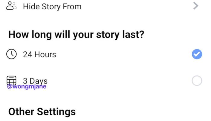 Neue Settings für Facebook Stories