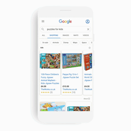 Beispiel für kostenlose Produkteinträge in Google-Shopping (Quelle: onlinemarketing.de)