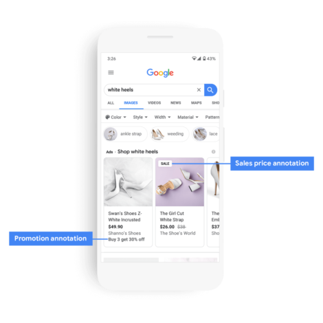 Google Shopping Promotions Image Search Sceenshot