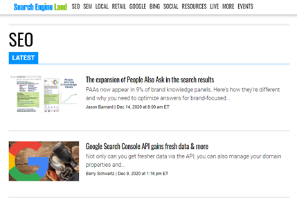 Screenshot Search Engine Land