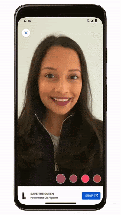 Screenshot Kosmetikprodukte am Smartphone ausprobieren