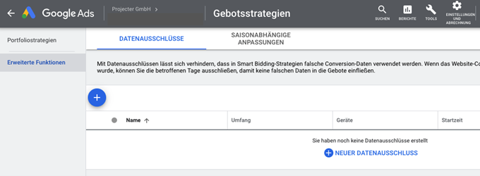 Screenshot Google Ads Konto 1