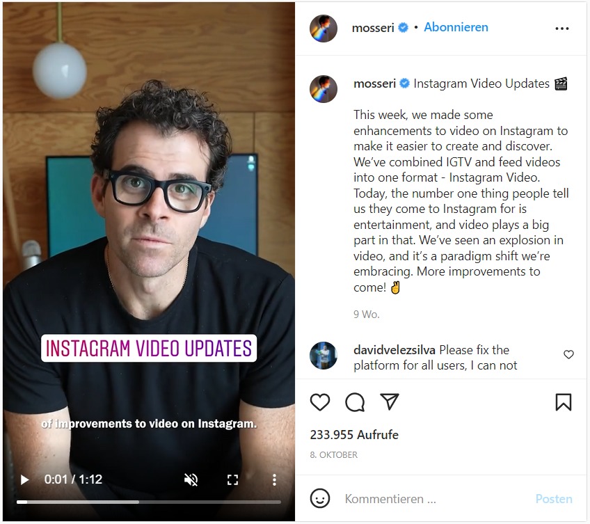 Screenshot Instagram Post Instagram Video Updates
