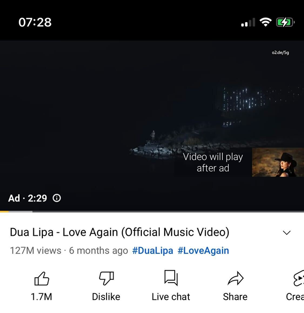 Screenshot YouTube Nicht überspringbare Ads länger als 15 Sekunden?